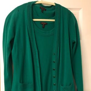 ESCADA cardigan and shell emerald green size 38